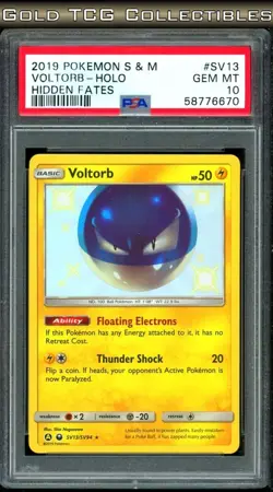 PSA 10 ⭐ Pokemon Voltorb SV13 13 Holo Baby Shiny Hidden Fates Sun Moon Graded - Image 1
