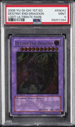 2008 YU-GI-OH! LODT-LIGHT OF DESTRUCTION #EN042 DESTINY END DRAGOON PSA 9 - Image 1