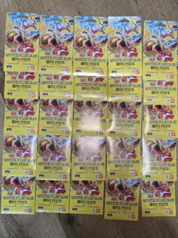 Lot of 25 One Piece OP15-EB04 Adventure on Kami’s Island Sleeved Booster Packs - Image 1