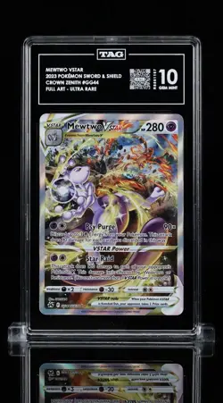 Pokemon Mewtwo VSTAR Crown Zenith - Full Art #GG44 Gem Mint TAG 10 - Image 1
