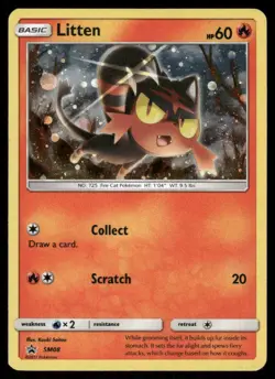 Pokemon Cards Litten SM08 SM Black Star Promos Promo LP - Image 1