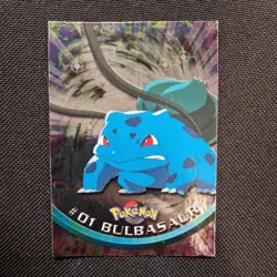 Bulbasaur #01 1999 Topps Series 1 Holo Pokemon TV Animation Edition - LP-NM - Image 1