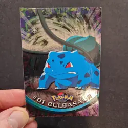 Bulbasaur #01 1999 Topps Series 1 Holo Pokemon TV Animation Edition - LP-NM - Image 4