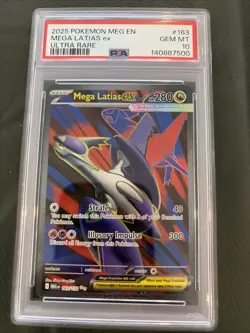 2025 POKEMON MEG EN MEGA EVOLUTION ULTRA RARE 163 MEGA LATIAS EX PSA 10 GEM - Image 1