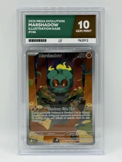Ace 10 Marshadow 146/132 Mega Evolution Illustration Rare Pokemon TCG Card - Image 1