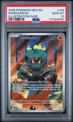 Pokemon TCG Marshadow Mega Evolution Illustration Rare 146/132 PSA 10 - Image 1