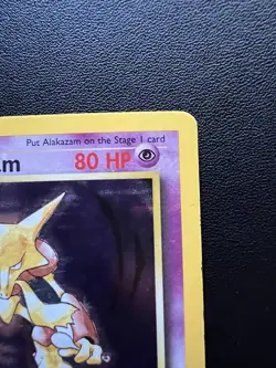 1999 Pokemon Alakazam TCG Base Set Holo Card 1/102 Unlimited Holo Rare MP WOTC - Image 3