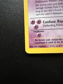 1999 Pokemon Alakazam TCG Base Set Holo Card 1/102 Unlimited Holo Rare MP WOTC - Image 4