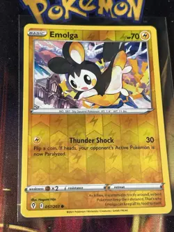 Emolga 57/203 Reverse Holo Evolving Skies Pokemon Pack Fresh Card NM - Image 1