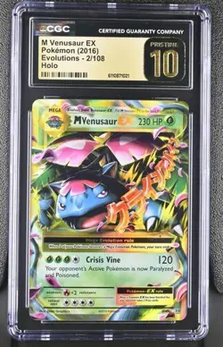 ✨ LOW POP CGC 10 ENGLISH 2016 M Venusaur EX 2/108 XY Evolutions Holo Pokemon - Image 1
