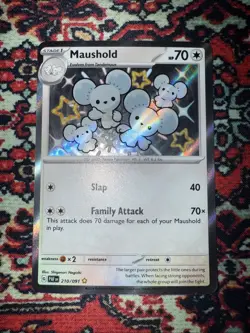 Maushold 210/091 Pokemon SV: Paldean Fates (PAF) Baby Shiny Rare NM Mint - Image 1