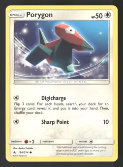 Porygon (154) 154/214 Common Pokemon SM - Unbroken Bonds - Image 1