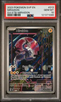 2023 POKEMON SVP EN-SV BLACK STAR PROMO #013 MIRAIDON PSA 10 - Image 1