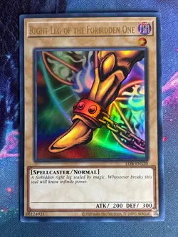 Yugioh - Right Leg of The Forbidden One (NM) - LOB-EN120 - Ultra Rare -25th Ann. - Image 1
