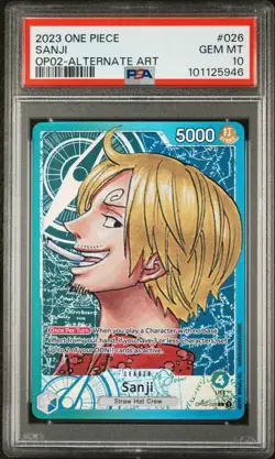 Sanji Alt Art Leader PSA 10 - One Piece OP02-026 Paramount War English 2023 - Image 1