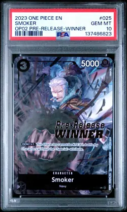 Smoker OP02 Pre-Release Winner PSA 10 - One Piece P-025 Promotional Card English - Image 1
