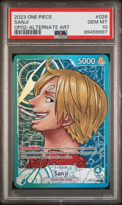 Sanji Alt Art Leader PSA 10 - One Piece OP02-026 Paramount War English 2023 - Image 1