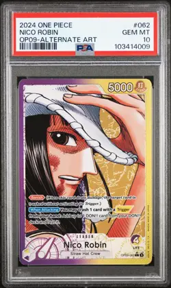 Nico Robin Alt Art Leader PSA 10 One Piece OP09-062 Emperors in the New English - Image 1
