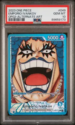Emporio Ivankov Leader Alt Art PSA 10 - One Piece OP02-049 Paramount War English - Image 1