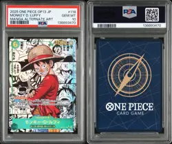 Monkey D Luffy Manga PSA 10 - One Piece OP13-118 Carrying On His Will Japanese - Image 3