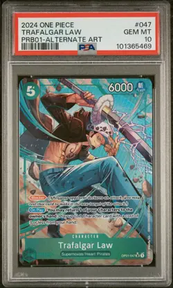 Trafalgar Law Alt Art PSA 10 - One Piece PRB01 OP01-047 Premium Booster English - Image 1