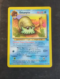 Pokemon Card - Omanyte - Fossil Set - Image 1
