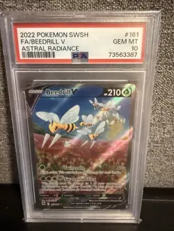 Pokemon Beedrill v Alternate Full Art Holo Card Astral Radiance PSA 10 GEM MT - Image 1