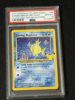 POKEMON 2021 Celebrations Neo Revelation SHINING MAGIKARP Holo #66 PSA 10 Gem - Image 1