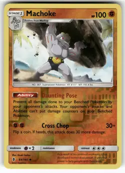 Machoke 64/145 Uncommon Guardians Rising Pokemon Reverse Holo Lightly Played - Image 1