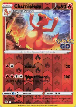 Charmeleon Uncommon Reverse Holo 2022 Pokemon GO 009/078 NM - Image 1