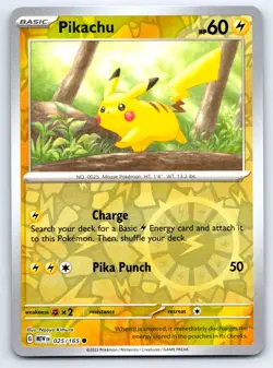 Pokemon Pikachu SV: Scarlet & Violet 151 (MEW) Common Reverse Holofoil 025/165 N - Image 1