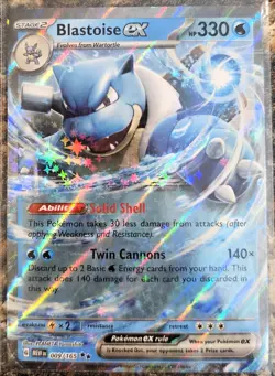 Pokemon 2023 Scarlet & Violet 151 Blastoise Ex 9 NM or better - Image 1