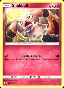 Snubbull 90/149 Common - Pokemon SM Base Set 2017 LP - MP - Image 1