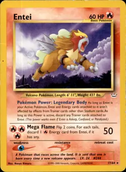 Entei (17) 17/64 Unlimited - Pokemon Neo Revelation - DMG - Image 1