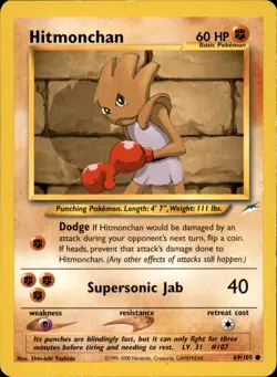 Hitmonchan 069/105 Unlimited - Pokemon Neo Destiny - MP - Image 1