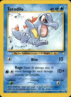 Totodile 080/111 Unlimited - Pokemon Neo Genesis - MP - Image 1