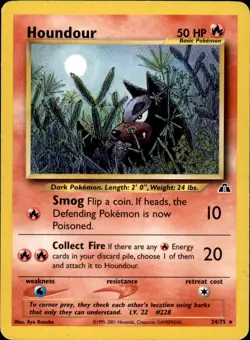 Houndour (24) 24/75 Unlimited - Pokemon Neo Discovery - MP - Image 1
