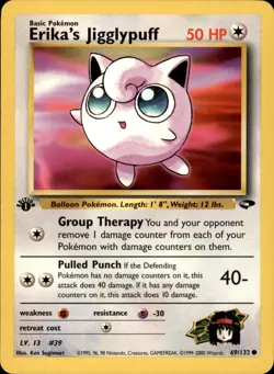 Erika's Jigglypuff 069/132 1st Edition - Pokemon Gym Challenge - NM - Image 1