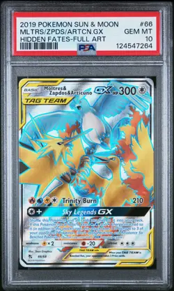 Moltres & Zapdos & Articuno Gx 66/68 Hidden Fates Pokemon PSA 10 - Image 1