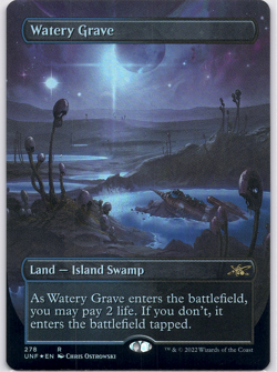 Watery Grave (Borderless - Foil) [Unfinity] (UNF) [MTG] Magic the Gathering 278 - Image 1