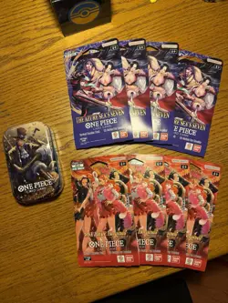 One Piece Lot, 4x OP14 Boosters, 4x EB-03 Boosters, 1x Tin Pack Vol.2 - Image 1