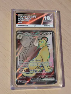 Pokemon TCG Team Rocket's Persian EX 219/182 Destined Rivals Ace Gem Mint 10 - Image 1