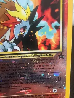 Pokemon TCG Entei with SWIRL Black Star Promo 34 Reverse Holo LP - Image 3