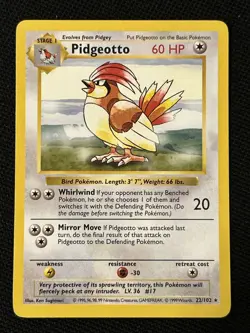 Pokemon Pidgeotto 022/102 Base Set (Shadowless) (NEVER PLAYED) *Near Mint* - Image 1