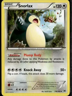 Snorlax Uncommon XY - BREAKthrough 118/162 Colorless Normal Pokemon Card - Image 1