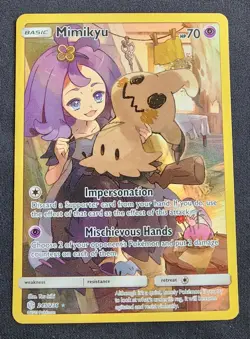 2019 Pokemon Mimikyu 245/236 SECRET RARE Full Art Cosmic Eclipse - Image 1
