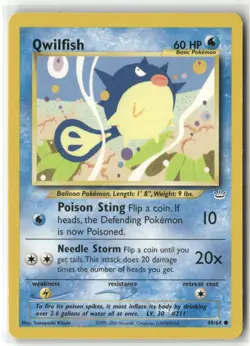 Pokemon Qwilfish Common Neo Revelation 49/64 NM - Image 1