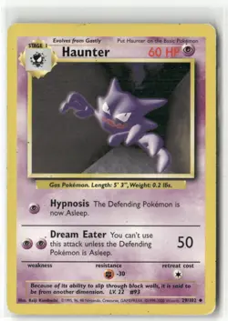 Pokemon 4th Print Haunter Uncommon Base Set 029/102 NM - Image 1