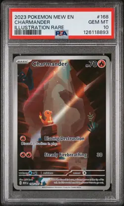 PSA 10 Charmander Pokemon Scarlet & Violet 151 Illustration Rare Holo 168/165 - Image 1