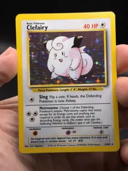 Clefairy Holo Rare 5/102 1999 Pokemon Base Set English WOTC NM - Image 3